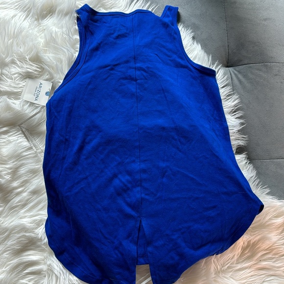 Arizona Jeans Co. Blue Vacay Vibes Sequin/Tassel Tank Top, size Large (14) - Picture 4 of 4